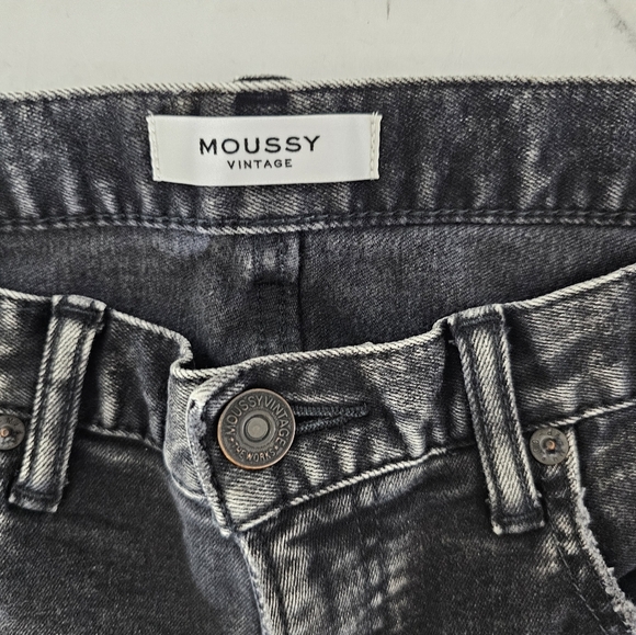 Moussy Vintage High Rise Black Distressed Skinny Ankle Jeans 27 Preowned - Picture 7 of 10